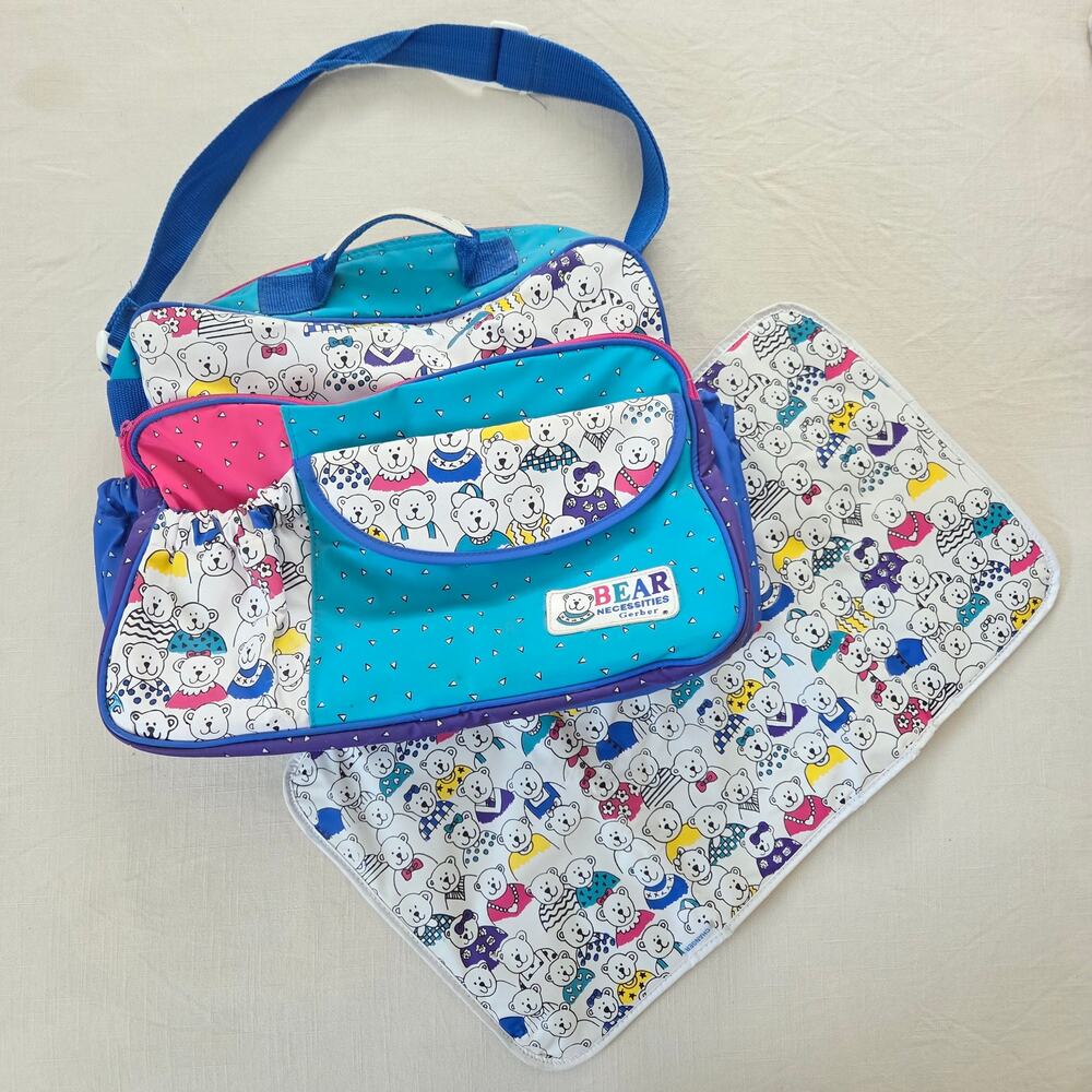 Vintage Bear Diaper Bag + Changing Mat